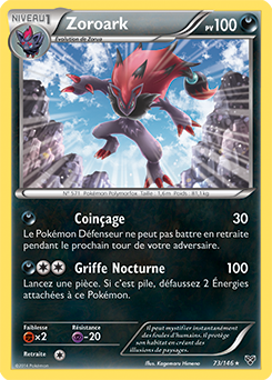Carte Pokémon Holographique Rare Zoroark 73/146 de la série X&Y