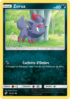 Carte Pokémon Commune Zorua 90/181 de la série Duo de Choc