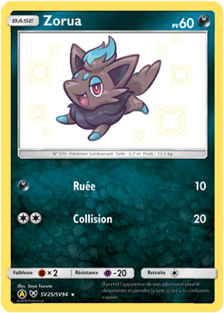 Carte Pokémon Zorua SV25/SV94 de la série Destinées Occultes en vente au meilleur prix