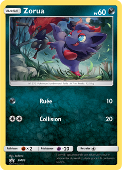 Carte Pokémon Zorua SM83 de la série Promos Soleil et Lune en vente au meilleur prix