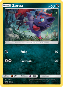 Carte Pokémon Promo Zorua SM83 de la série Promos Soleil et Lune