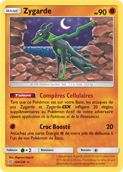 Carte Pokémon Rare Zygarde 124/236 de la série Harmonie des Esprits