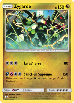 Carte Pokémon Holographique Rare Zygarde 100/147 de la série Ombres Ardentes