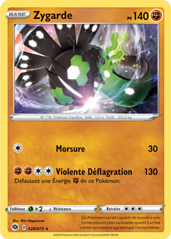 Carte Pokémon Holographique rare Zygarde 028/073 de la série La Voie du Maître