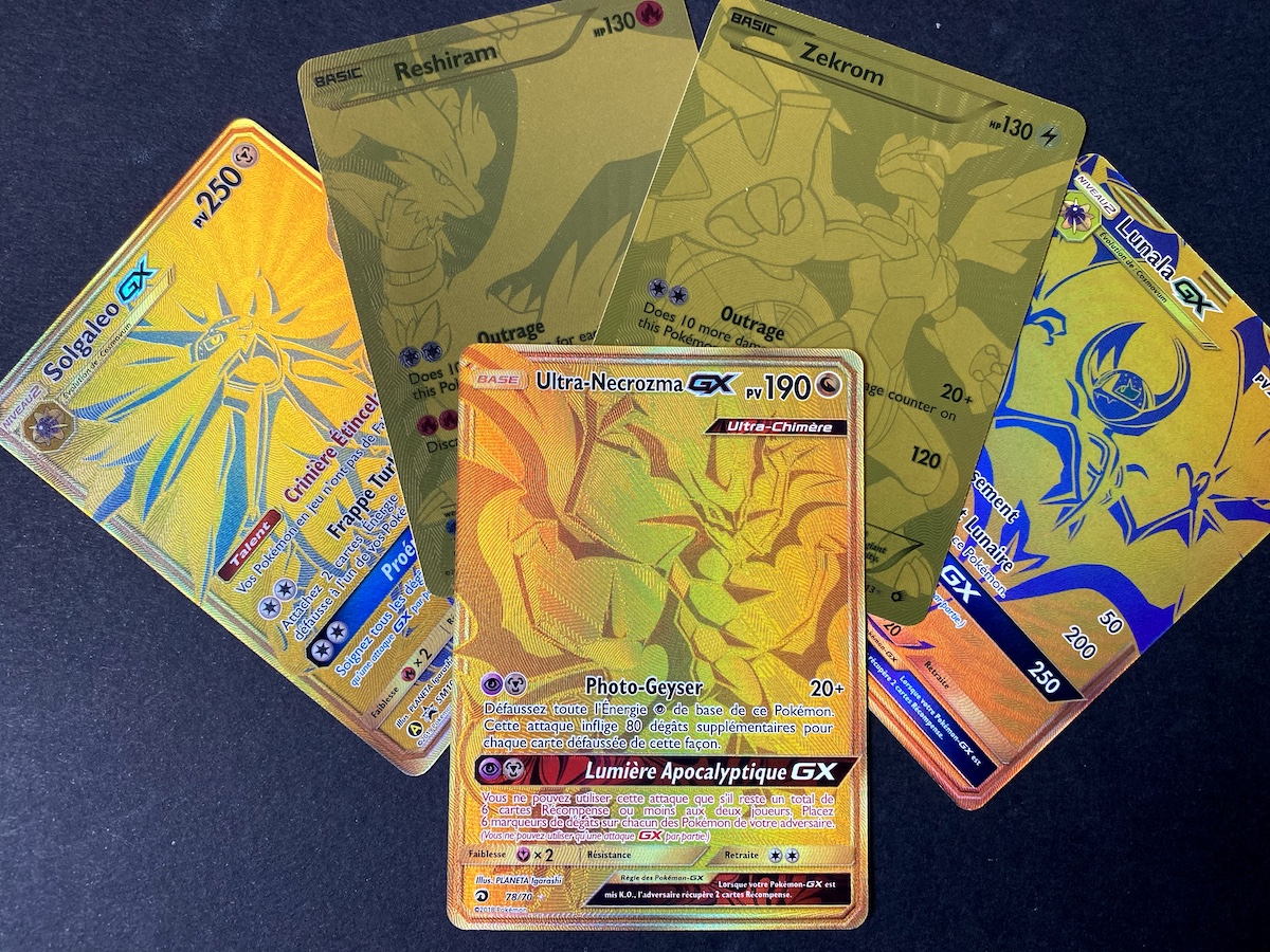 are gold pokemon cards real gold