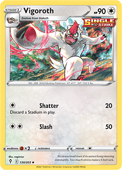 Vigoroth 130/203 Pokémon card from Evolving Skies for sale at best price