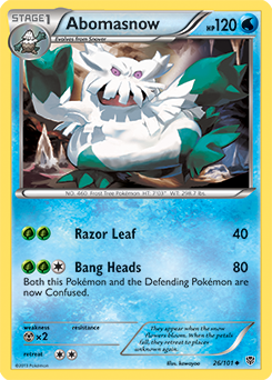 Abomasnow 26/101 Pokémon card from Plasma Blast for sale at best price