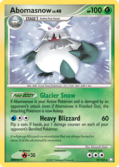 Rare Pokémon card Abomasnow 19/123 from Mysterious Treasures expansion