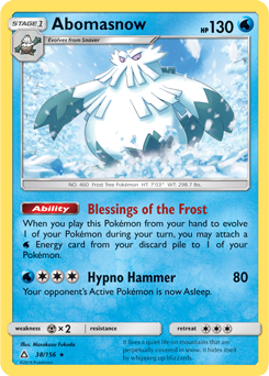 Abomasnow 38/156 Pokémon card from Untra Prism for sale at best price