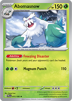 Abomasnow 011/193 Pokémon card from Paldea Evolved for sale at best price