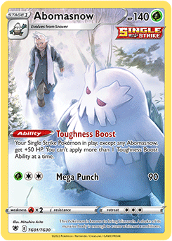 Rare Holo Pokémon card Abomasnow TG01/TG30 from Astral Radiance expansion