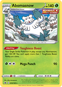 Abomasnow 10/198 Pokémon card from Chilling Reign for sale at best price