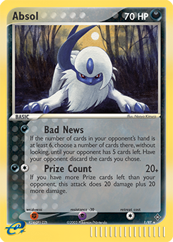 Carte Pokémon Holographique Rare Absol 1/97 de la série Ex Dragon