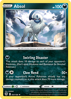 Rare Holo Pokémon card Absol 097/189 from Astral Radiance expansion