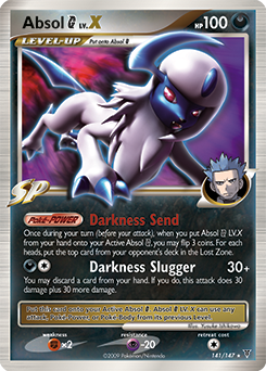 Lv. X Pokémon card Absol LV.X 141/147 from Supreme Victors expansion