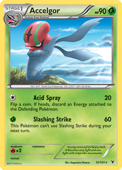 Rare Pokémon card Accelgor 12/101 from Noble Victories expansion