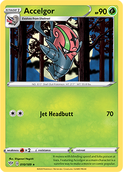 Accelgor 10/189 Pokémon card from Darkness Ablaze for sale at best price