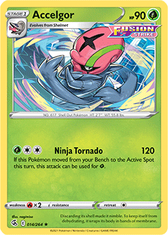 Rare Pokémon card Accelgor 14/264 from Fusion Strike expansion
