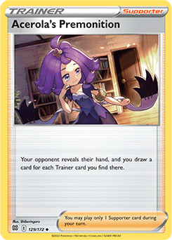 Uncommon Pokémon card Acerola's Premonition 129/172 from Brilliant Stars expansion