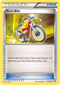 Uncommon Pokémon card Acro Bike 122/160 from Primal Clash expansion