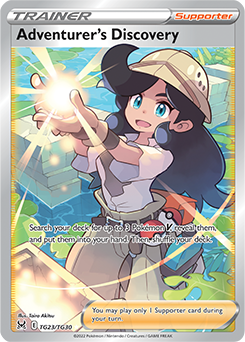Full Art Trainer Pokémon card Ad Venturer's Discovery TG23/TG30 from Lost Origin expansion