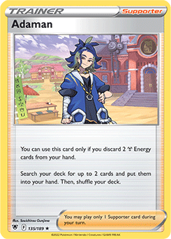 Rare Holo Pokémon card Adaman 135/189 from Astral Radiance expansion