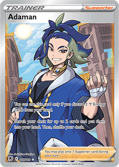 Full Art Trainer Pokémon card Adaman 181/189 from Astral Radiance expansion