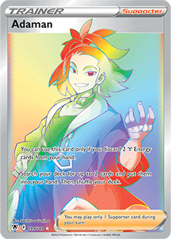 Rainbow Trainer Pokémon card Adaman 199/189 from Astral Radiance expansion