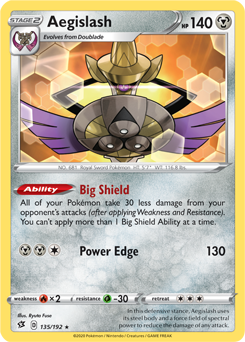 Aegislash 135/192 Pokémon card from Rebel Clash for sale at best price