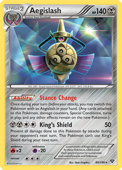 Rare holo Pokémon card Aegislash 86/146 from X&Y expansion