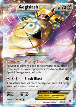 Pokémon EX Pokémon card Aegislash EX 65/119 from Phantom Forces expansion