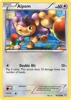 Common Pokémon card Aipom 99/124 from Dragons Exalted expansion