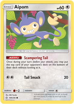 Aipom 169/236 Pokémon card from Cosmic Eclipse for sale at best price