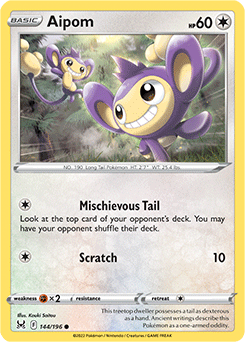 Aipom 144/196 Pokémon card from Lost Origin for sale at best price