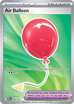 Ultra rare Pokémon card Air Balloon 166/132 from Mega Evolution expansion