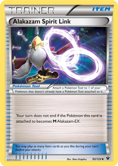 Uncommon Pokémon card Alakazam Spirit Link 90/124 from Fates Collide expansion