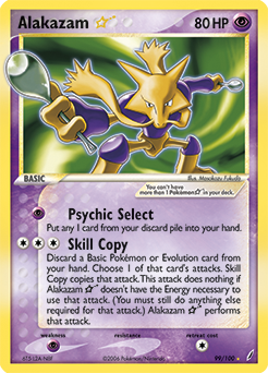 Carte Pokémon Alakazam Star 99/100 de la série Ex Gardiens de Cristal en vente au meilleur prix