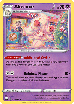 Rare Pokémon card Alcremie 071/172 from Brilliant Stars expansion
