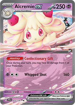 Double rare Pokémon card Alcremie ex 75/159 from Journey Together expansion