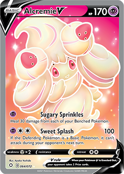 Full Art Pokémon Pokémon card Alcremie V 064/072 from Shining Fates expansion