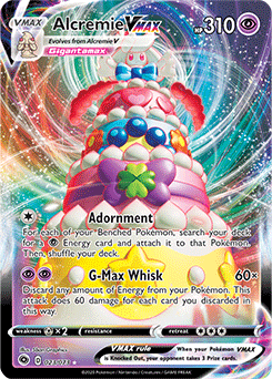 Ultra rare VMAX Pokémon card Alcremie VMAX 023/073 from Champion s Path expansion