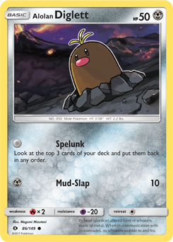 Alolan Diglett 86/149 Pokémon card from Sun & Moon for sale at best price