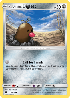 Alolan Diglett 122/214 Pokémon card from Lost Thunder for sale at best price