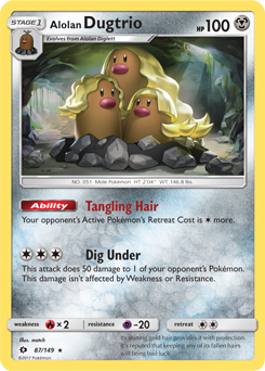 Alolan Dugtrio 87/149 Pokémon card from Sun & Moon for sale at best price