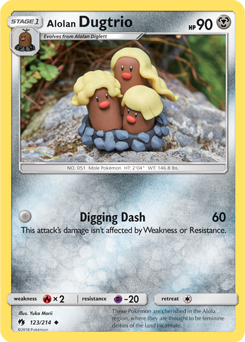 Alolan Dugtrio 123/214 Pokémon card from Lost Thunder for sale at best price