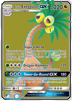 Full Art Pokémon Pokémon card Alolan Exeggutor GX 107/111 from Crimson Invasion expansion