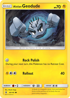 Alolan Geodude 40/145 Pokémon card from Guardians Rising for sale at best price