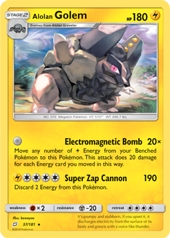 Alolan Golem 37/181 Pokémon card from Team Up for sale at best price
