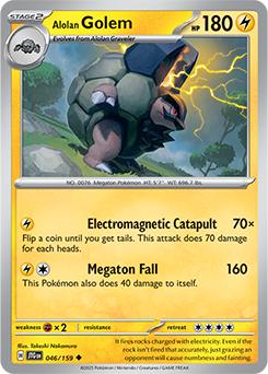 Uncommon Pokémon card Alolan Golem 46/159 from Journey Together expansion