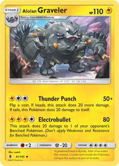 Uncommon Pokémon card Alolan Graveler 41/145 from Guardians Rising expansion
